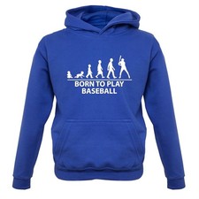 Born To Play Baseball - Kids Hoodie / Sweater - Base Ball Player Fan Love Bat