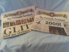 2 VTG Newspapers Millennium Editions The Orlando Sentinel January 1, 2000 FLA