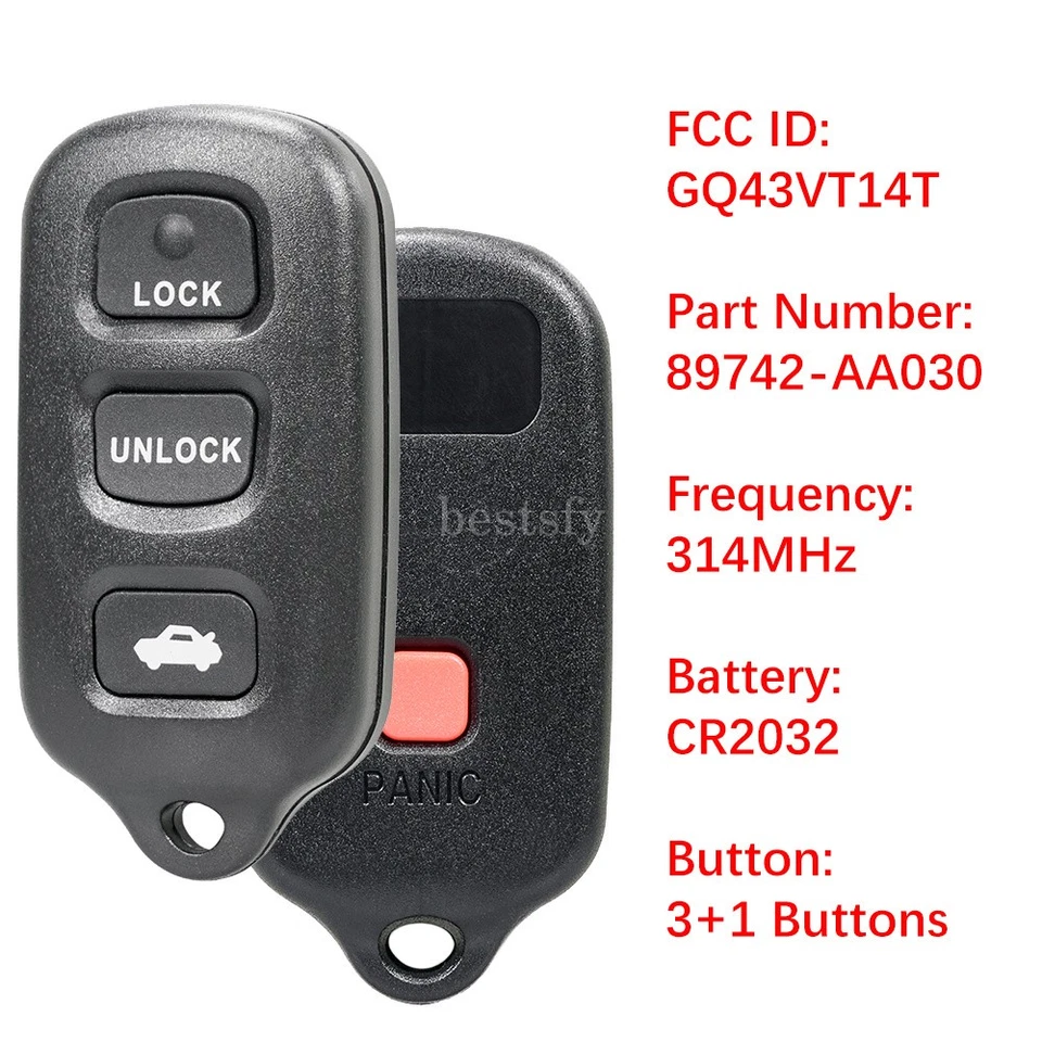 2 para 2003 2004 2005 2006 2007 Toyota Matrix Pontiac Vibe controle remoto de carro chaveiro - Imagem 2 de 4