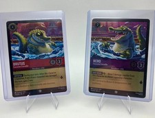 Disney Lorcana Brutus Nero Rare Connected Art Foil Jumbo Card Pair NM