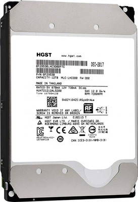 Open Box 12TB HGST WD DC HC520 7200RPM SAS 12GB/s 3.5'' Internal HDD 0F29530