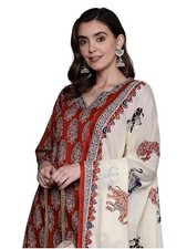 Printed Pure Cotton Kurta with Pant  Dupatta Set for Women