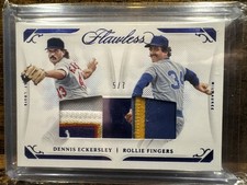 Dennis Eckersley/Rollie Fingers 2022 Panini Flawless Dual Game Used Patch 5/7