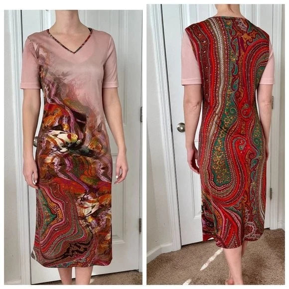 Vestido midi estampado maravilhoso ETRO para tamanho M - Imagem 2 de 4