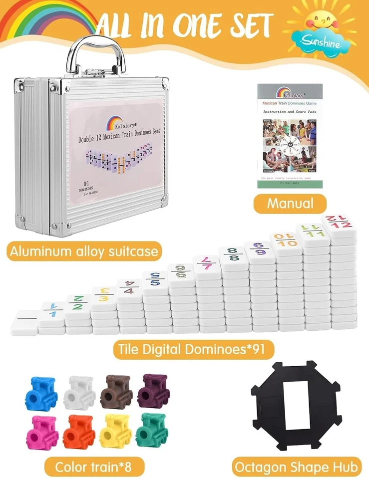 Dominoes, 91 Tiles Number Dominoes Games - image 4 of 4