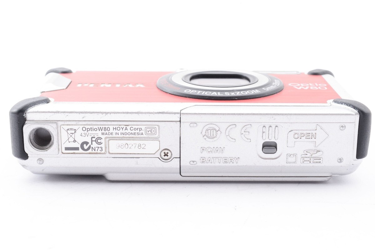 🚀🎁《Near MINT》Pentax OPTIO W80 Red Waterproof Digital Camera