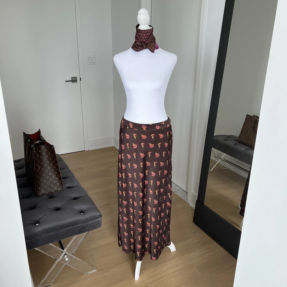 Something navy midi cheap slip skirt