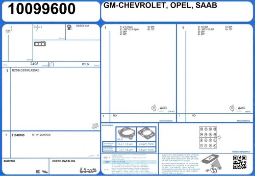 Cylinder Head Gasket Set OPEL CALIBRA V6 24V 2.5 170 C25XE (1993-1997) - Picture 2 of 2