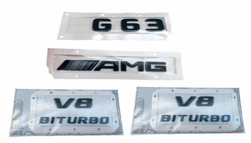 Genuine Mercedes Benz W463 G63 AMG V8 BITURBO All Black Emblems Decals Lettering - 第 1/4 張圖片