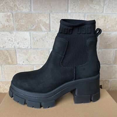 UGG BROOKLYN CHELSEA BLACK SUEDE WATERPROOF BOOTS SIZE US 10 WOMEN