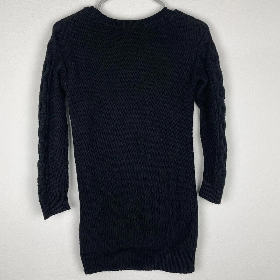 Gap Niños Suéter Vestido Negro Manga Larga Mezcla Lana Adornado Talla Mediana 8 Yo Foto 2 de 4