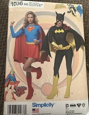 Simplicity 1036 Halloween Costumes UNCUT Super Girl Bat Girl Sz 6 8 10 12 14