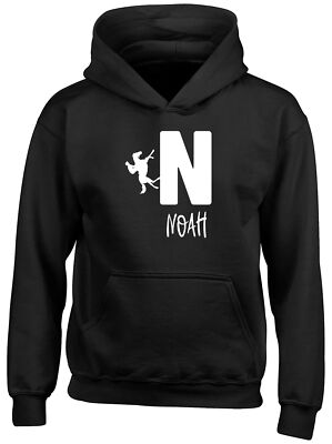 Personalisiertes Kapuzenoberteil Reiten Alphabet Tier-N Kind Junge Mädchen Geschenk