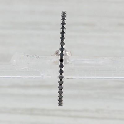 New Nina Wynn SINGLE Suspender 0.27ctw Black Diamond Earring 18k White Gold