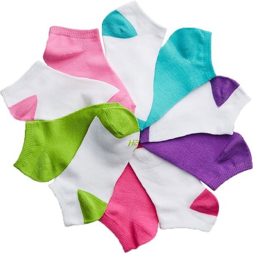 E41 New Hanes Girls' No-Show EZ Sort® Socks Assorted 10-Pack G44/10 SMALL S/P - Picture 2 of 2