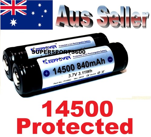 2x KEEPPOWER Protected Sanyo UR14500P 840mAh 3.7V Rechargeable Lithium batteries