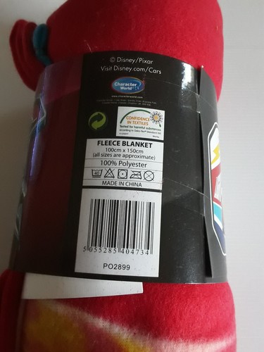 CARS Lightning McQueen Polar Fleece Blanket Licensed 100cm x 150cm New - Picture 4 of 6