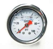 FUEL PRESSURE GAUGE 0-100 PSI 1.5" Liquid filled,1/8" NPT, LIFETIME WARRANTY USA
