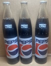 Lot Of 3 Unopened Pepsi 1 L Glass Bottles With Batman Caps (Spanish) Rare