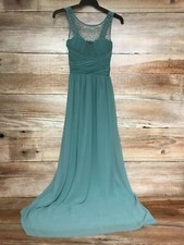 Little Mistress Sage Green Long Length Sleeveless Dress