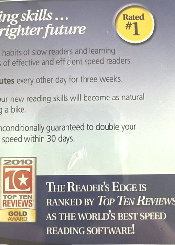 The Readers Edge Teaches Speed Reading by CD-ROM, Unopened, Free Shipping - Picture 5 of 8
