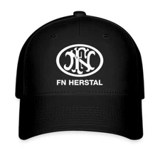 FN Herstal Firearms Guns Company Black Hat Baseball Cap Size S/M & L/XL