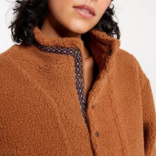 ALPINE DESIGN ' 1/4 SNAP SHERPA PULLOVER ' SIZE XS ' CARAMEL LATTE ' WOMENS - Picture 4 of 6