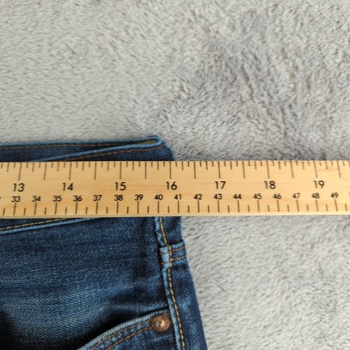 Gap 1969 Selvedge Jeans 32x32 (Fits 32x31) Blue Straight Button Fly Dark Faded - Picture 12 of 19