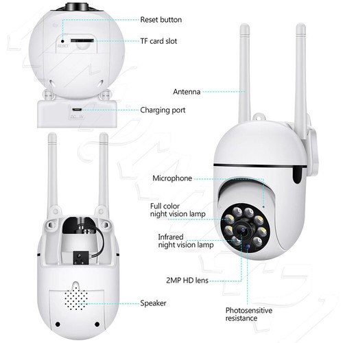 1080P HD WIFI Wireless IP Security Camera Outdoor CCTV PTZ Smart Home IR Cam - Picture 3 of 14