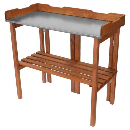 Holz Pflanztisch 94x43x86cm klappbar Tisch verzinkte Arbeitsplatte & Ablagefach - Bild 1 von 3