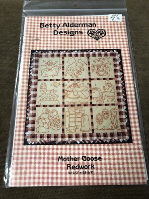 Mother Goose Redwork Quilt Pattern By Betty Alderman Designs New