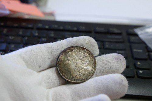 1878 S US Morgan Silver Dollar $1 Unc Rainbow Toning - Picture 3 of 4
