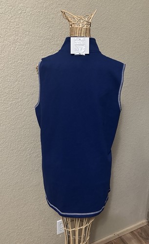New Quacker Factory Women’s Vest Med Blue Full Zip Embellished Sequins Coastal - Picture 7 of 18