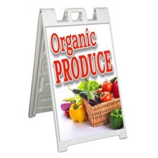 ORGANIC PRODUCE Signicade 24x36 Aframe Sidewalk Sign Banner Decal FOOD CROPS