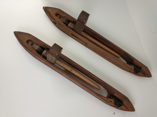 Pair 19.5" Industrial Weaver's Loom Boat Shuttle Wall Candle Sconce Set Unique - Picture 3 of 7
