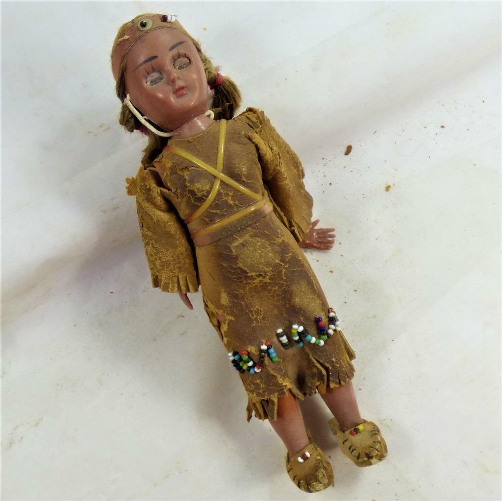 ANTIQUE  native American Indian doll with baby a/f