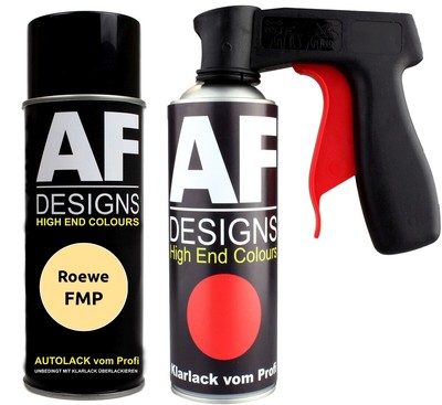Spraydosen Griff Set für Roewe FMP Primula Yellow Basislack Klarlack Handgriff