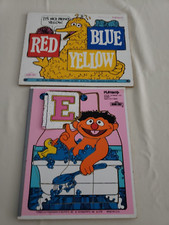 VTG Playskool Sesame Street Ernie in Tub  BIG BIRD Wooden Puzzle LOT