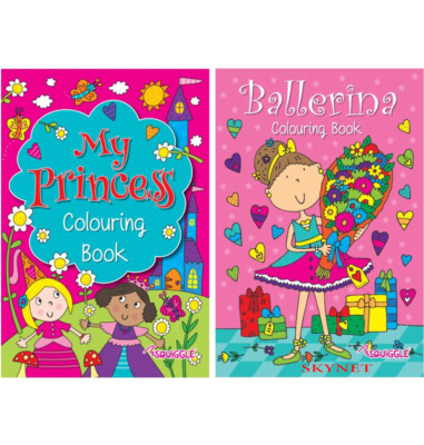 SET OF 2 CHILDRENS GIRLS COLOURING BOOK BOOKS My Princess & Ballerina