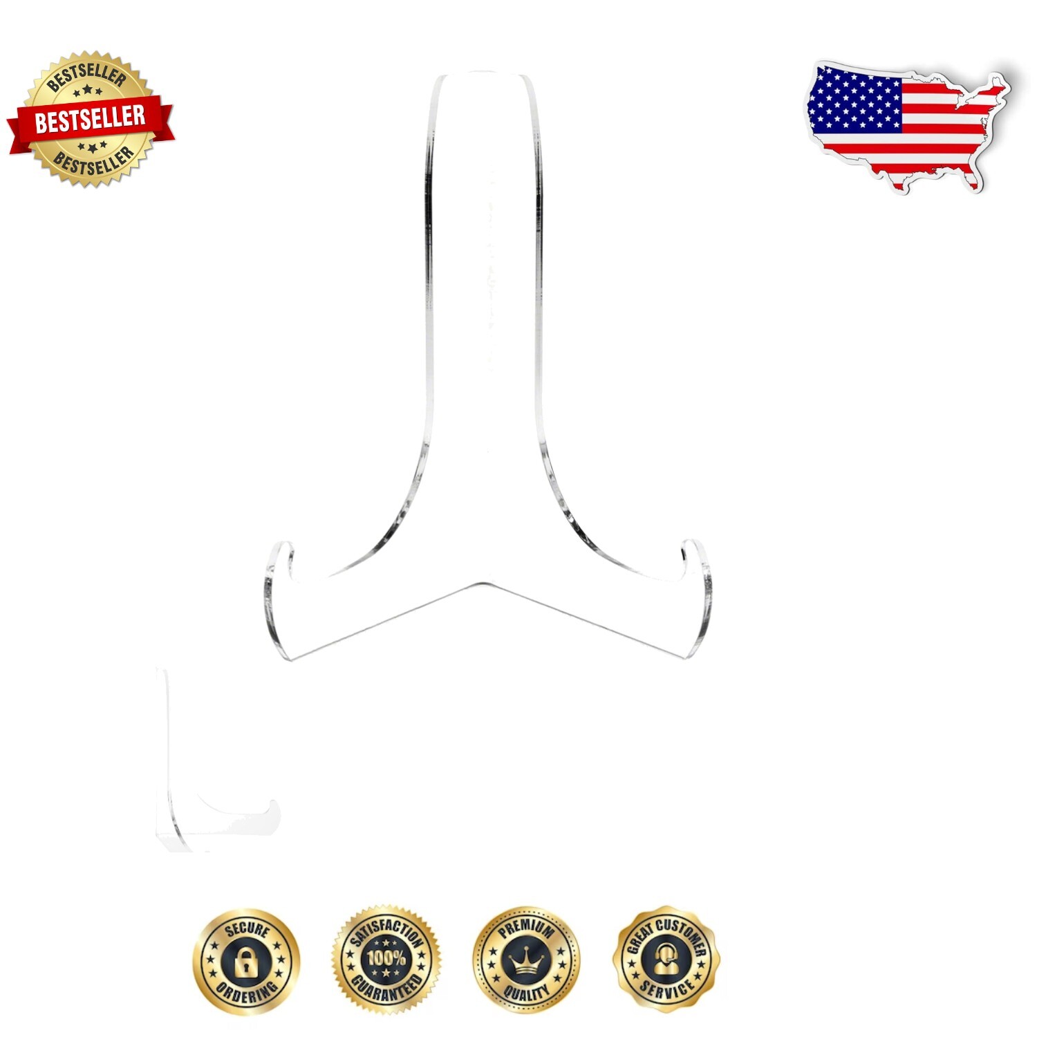 Versatile 6-Pack Clear Acrylic 60-Degree Display Easels for Art & Memorabilia