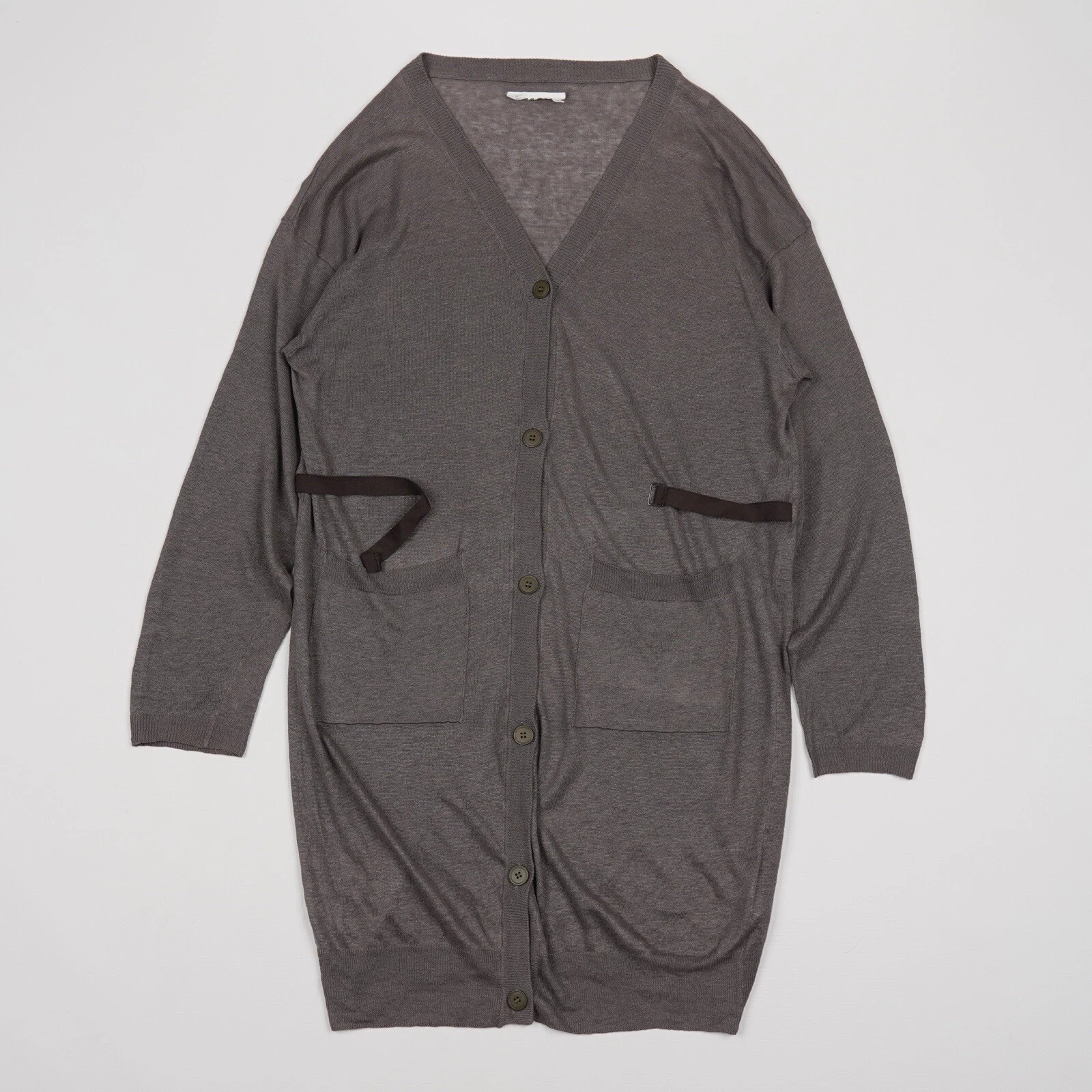 Abito cardigan lungo in lino con cintura MM6 Maison Margiela