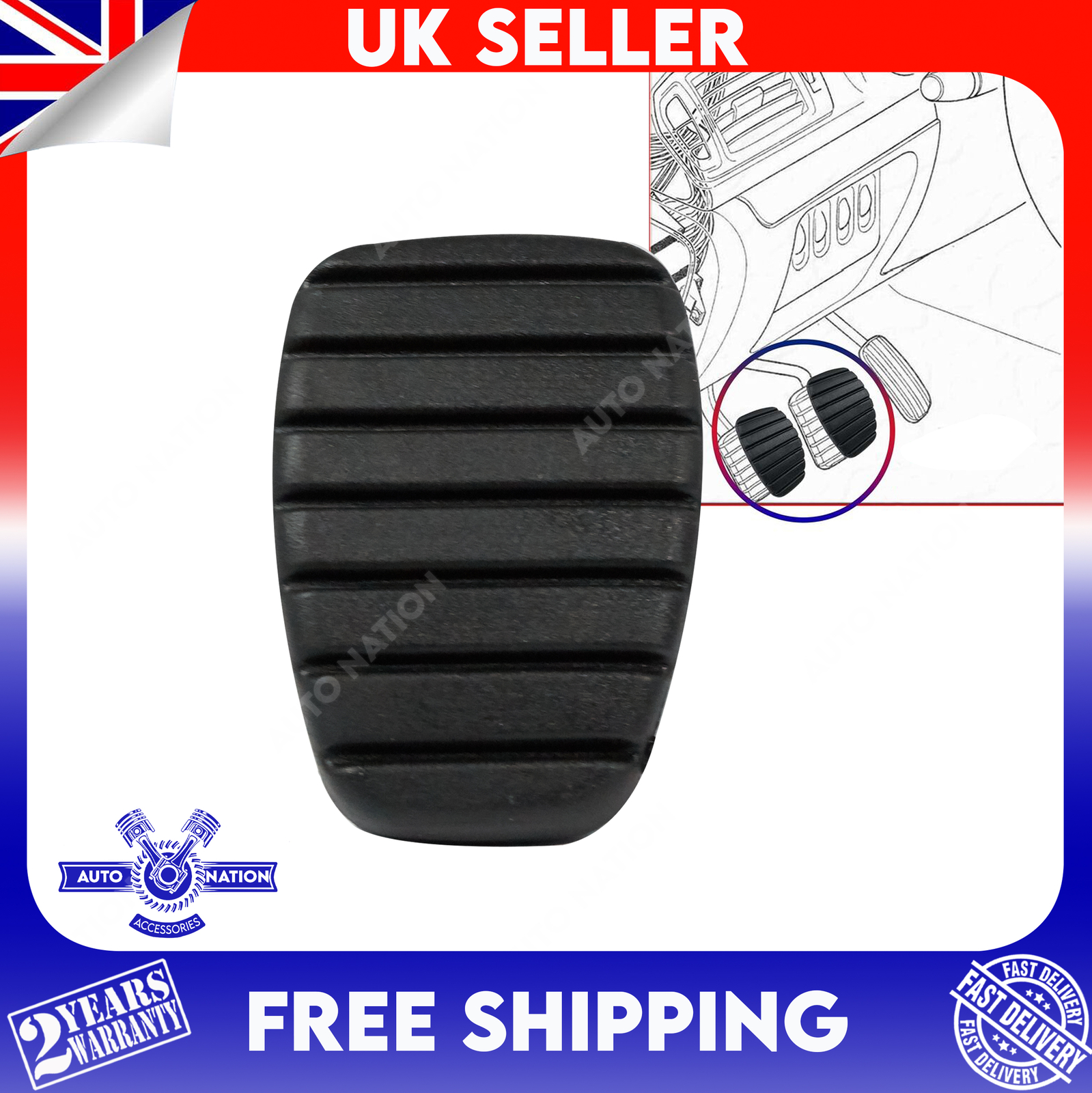 2X CLUTCH PEDAL RUBBER FOR VAUXHALL VIVARO A MOVANO B 91159860 eBay