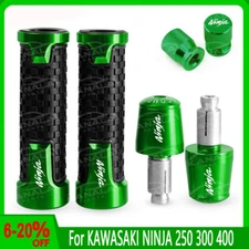 For KAWASAKI NINJA 250 300 400 Handlebar Grips Handle Bar End Cap Tire Valve NEW