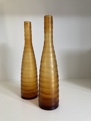 Wünschenswerte Blumenflaschenvase | geschliffenes Glas | Höhe: 25 cm | Bodenbreite: 6 cm |||