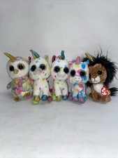 Lot Of 5 Ty Beanie Boos Unicorns Ramsey,Harmonie x2 ,Wishful,Enchanted