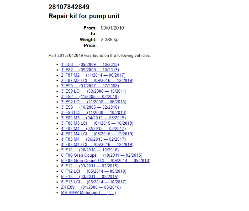 Bomba de transmisión de doble embrague BMW M2 M3 M4 M5 M6 Z4 DCT 28107842849 genuina OEM Foto 3 de 3