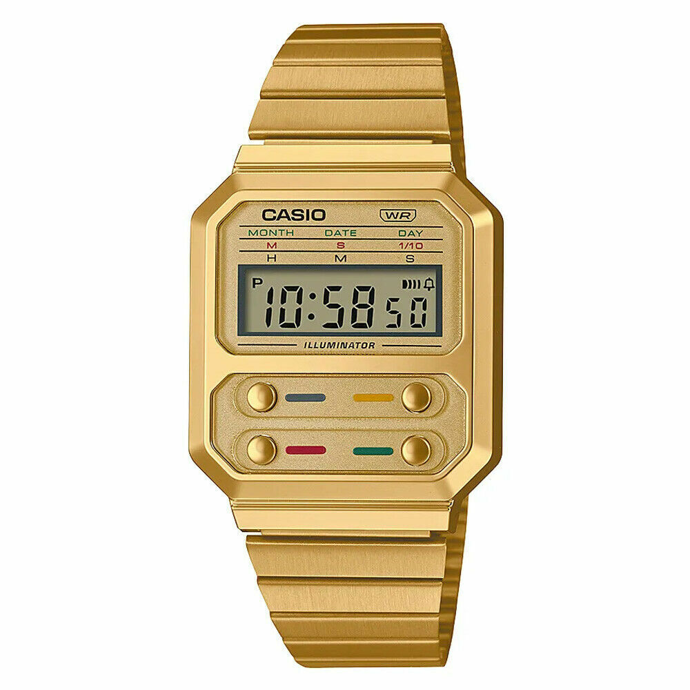 nå filthy hemmeligt Casio Vintage A100 Series Gold Retro Style Digital Classic Watch A100WEG-9A  | eBay