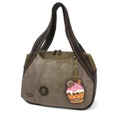 New Chala Bowling Zip Tote Large Bag Stone Gray Coin Purse Cupcake Coin Purse