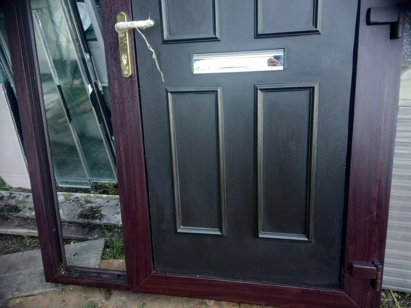 Front door plus frame brown upvc eBay