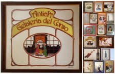 QUADRO A SPECCHIO - ANTICA GELATERIA DEL CORSO, cm 53 x h 48 cornice legno